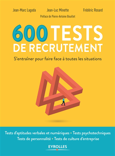 Image de couverture de 600 tests de recrutement : s'entraîner pour faire face à toutes les situations